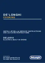 DeLonghi DEL8510 Use And Care Instructions Manual preview