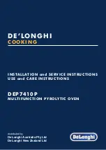 DeLonghi DEP7410P Installation And Service Instructions Manual предпросмотр