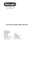 DeLonghi ELECTRIC SUPER PANEL HEATER Instruction Manual preview