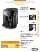 DeLonghi ESAM 2000 Household Appliances preview