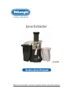 Предварительный просмотр 1 страницы DeLonghi JE850M Instruction Manual