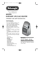 Предварительный просмотр 1 страницы DeLonghi RADIANT LPG GAS HEATER Operating And Safety Instructions Manual