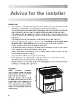 Предварительный просмотр 40 страницы DèLonghi D3VR 908-DF User & Installation Instructions Manual