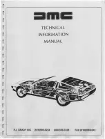 Preview for 1 page of Delorean DMC-12 1981 Technical Information Manual