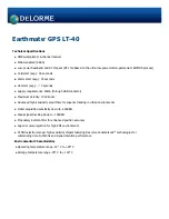 DeLorme Earthmate LT-40 Technical Specifications preview