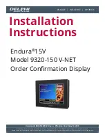 Preview for 1 page of Delphi Endura 15V 9320-150 V-NET Installation Instructions Manual