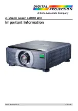 Delta Associate Digital Projection E-Vision Laser 13000 WU Important Information Manual preview