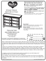 Delta Children 6 Drawer Dresser Instructions Manual предпросмотр