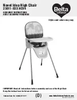 Preview for 1 page of Delta Children Novel Idea High Chair 23011 HCV4 Series Assembly Instructions Manual