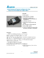 Preview for 1 page of Delta Electronics 1x9 Bi-Directional Transceiver Module OPBD-155F1J1R Specification Sheet