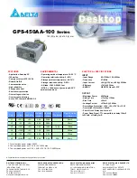 Preview for 1 page of Delta Electronics GPS-450AA-100 Specifications