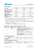 Предварительный просмотр 2 страницы Delta Electronics LCP-1250RJ3SR-L Specification Sheet