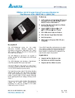 Preview for 1 page of Delta Electronics Optical Transceiver Module OPT-155Bxxxxxx Specification Sheet