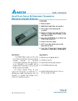 Delta Electronics SFBD-1250A4Q1R Specification Sheet preview