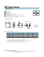 Delta Electronics SMT Power Inductor HAH842 Specifications preview