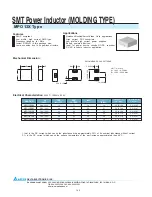 Delta Electronics SMT Power Inductor MPO13X Product Specifications preview