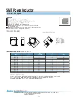 Delta Electronics SMT Power Inductor SILM315 Specification Sheet preview