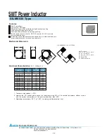 Delta Electronics SMT Power Inductor SILM8030 Specification Sheet preview