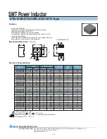 Delta Electronics SMT Power Inductor STQ127 Product Specifications preview