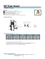 Delta Electronics SMT Power Inductor THNR1115 Specification Sheet preview