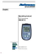 Preview for 1 page of Delta OHM HD2307.0 Operating Manual