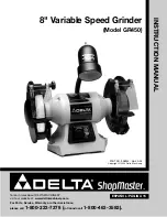 Preview for 1 page of Delta 8" VARIABLE SPEED GRINDER GR450 Instruction Manual