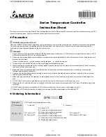 Preview for 1 page of Delta DTE10T Series Instruction Sheet