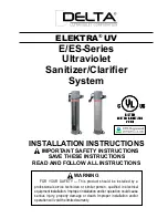 Delta ELEKTRA UV E Series Installation Instructions Manual предпросмотр