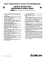 Предварительный просмотр 1 страницы Delta Horizontal Band Saw Safety Manual