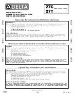 Preview for 1 page of Delta MultiChoice 27T Series Instruction Sheet