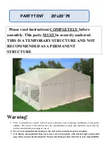 Delta PARTY TENT 20’x20’ PE Instructions Manual preview
