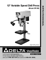 Delta ShopMaster DP350 Instruction Manual preview