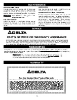 Предварительный просмотр 26 страницы Delta SHOPMASTER SM200L Instruction Manual