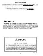 Предварительный просмотр 20 страницы Delta SHOPMASTER SS250 Instruction Manual