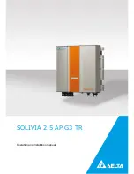 Delta SOLIVIA 2.5 AP G3 TR Operation And Installation Manual preview