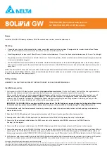 Delta SOLIVIA GW Quick Start Instructions preview