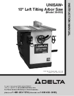 Предварительный просмотр 1 страницы Delta UNISAW 36-953 Instruction Manual