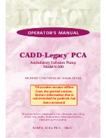 Preview for 1 page of Deltec CADD-Legacy PCA 6300 Operator'S Manual