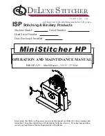 Preview for 1 page of DeLuxe Stitcher IMSHP-A25 Operation And Maintenance Manual