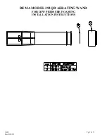 Preview for 2 page of DEMA 292QD AERATING WAND Installation Instructions