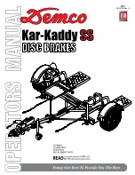 Preview for 1 page of Demco Kar-Kaddy SS Operation Manual