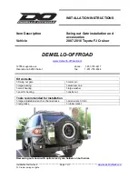 Demello Offroad Swing out Gate Installation Instructions Manual preview