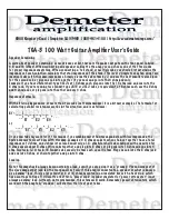 Preview for 2 page of Demeter Amplification TGA-3 User Manual