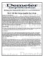 Preview for 3 page of Demeter Amplification TGA-3 User Manual