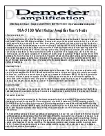 Preview for 4 page of Demeter Amplification TGA-3 User Manual