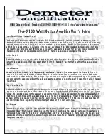 Preview for 5 page of Demeter Amplification TGA-3 User Manual