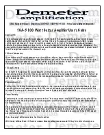 Preview for 6 page of Demeter Amplification TGA-3 User Manual