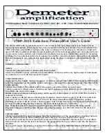 Demeter Amplification VTBP-201S User Manual preview