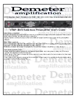 Предварительный просмотр 2 страницы Demeter Amplification VTBP-201S User Manual