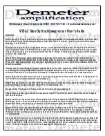 Preview for 1 page of Demeter Amplification VTCL-2 User Manual